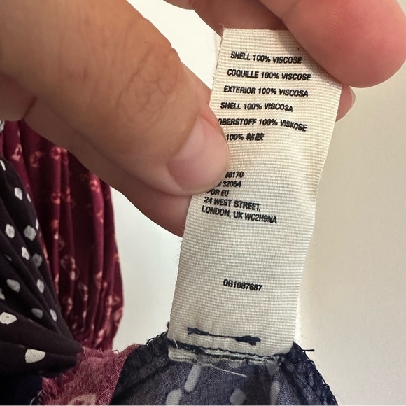 Free People Boho Shibori Patchwork Printed Long Sleeve Dress - Picture 8 of 8